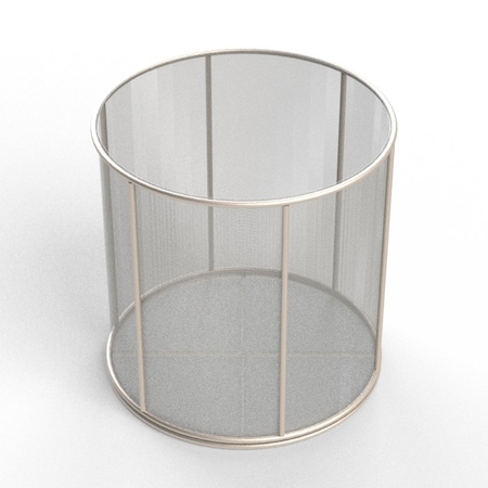 Anysizebasket Round Wire Mesh Basket: 12Dia. x 12H, 304 SS, 1/4 Rod Frame, No Handles, Mesh: 30 x .012 TMT-120RND120-N30S